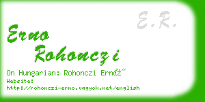 erno rohonczi business card